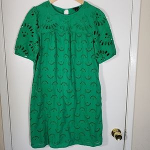 Ann Taylor Green Eyelet Dress